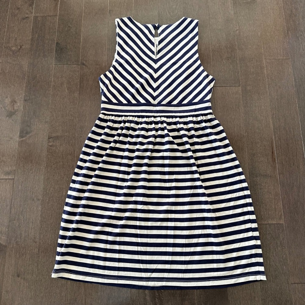 NWT Loft‎ Nautical Striped Mini Dress Coastal Vacation Preppy Navy Ivory XSP - Picture 7 of 8